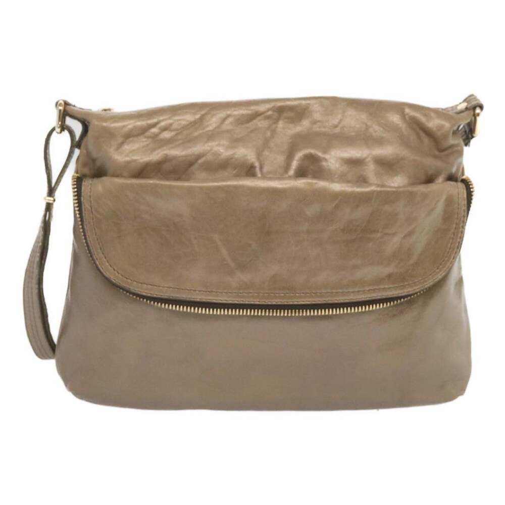 Fendi Leather Shoulder Bag Bronze Gold